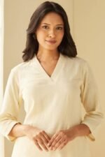 Roza Seher Cream Kurta - Image 2