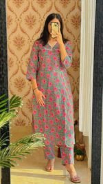 Aasmani Phool Lace Suit Set - Sukoon 3.0 (Slim Fit) - Image 3