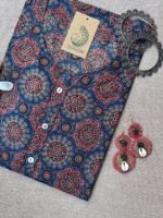 "Roshan" Ajrakh Hand Block Printed  Cotton kurta - Image 2
