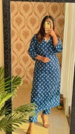Indigo Viral Lace Suit Set - Sukoon 3.0 (Slim Fit) - Image 3
