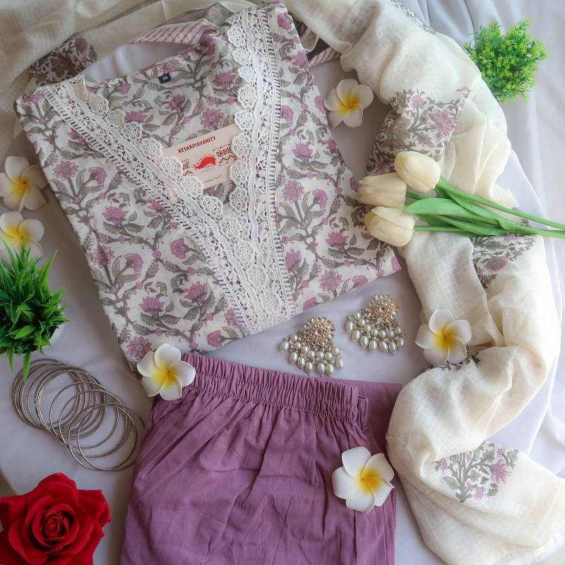 IMG-20240301-WA0018.jpg Floral Whispers Embroidered Three-Piece Cotton Suit Set - Blend of Fun - Image 1