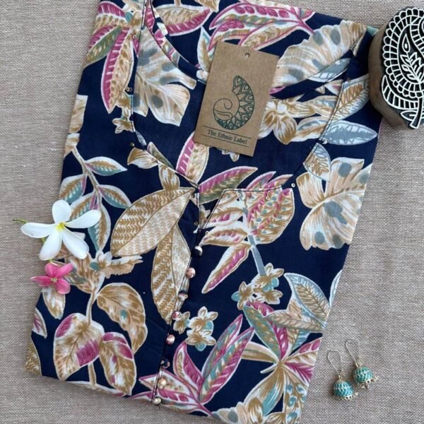Aashi Floral Hand Block Printed Cotton kurta